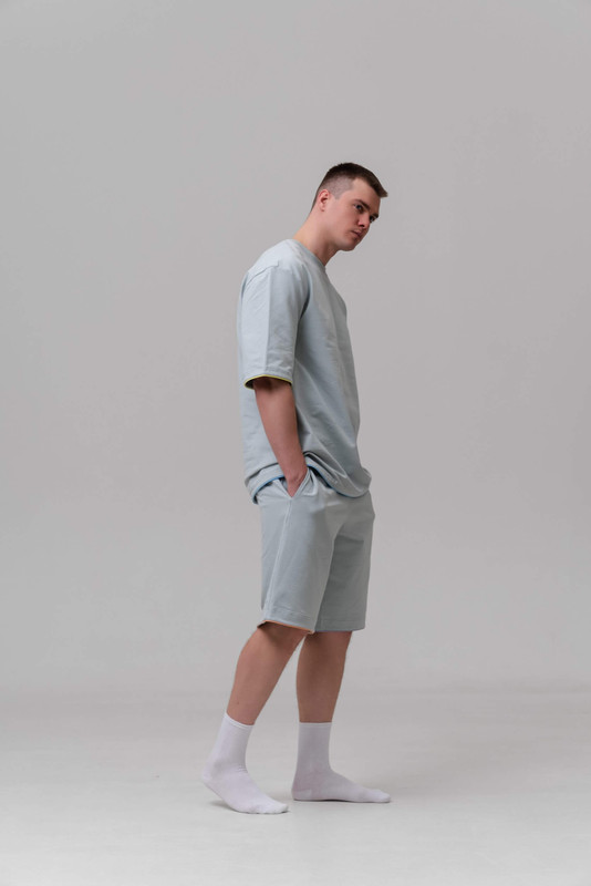 Шорти оверсайз сіро-зелені