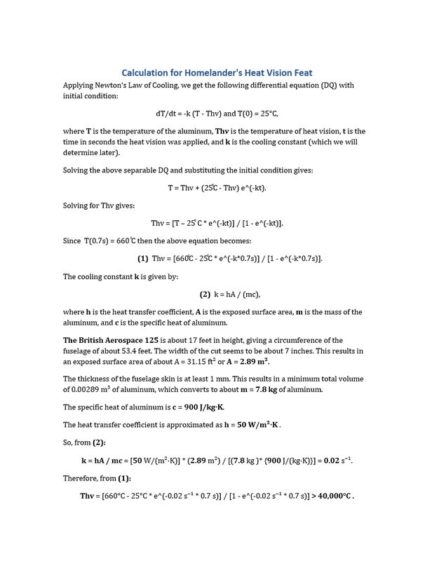 Homelander's HV feat calculation