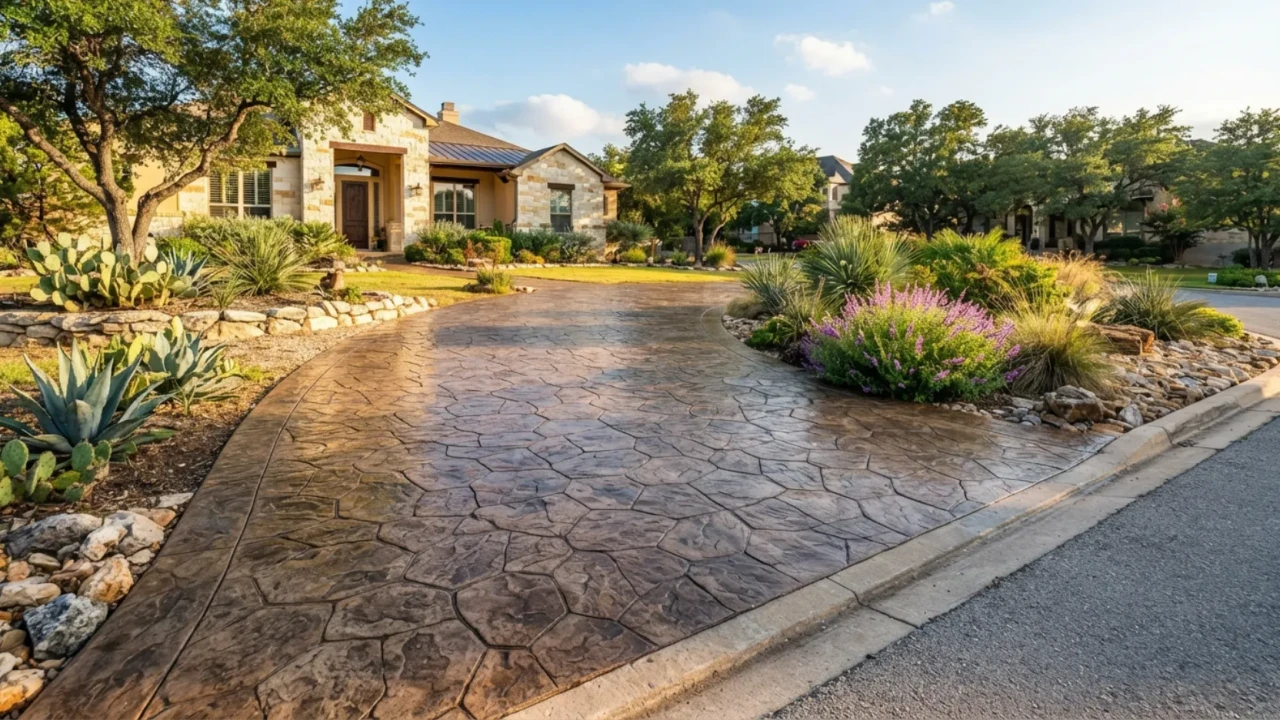 Stamped Concrete Driveway San Antonio