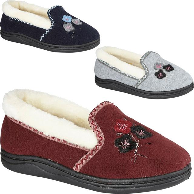 fleece lined slippers womens