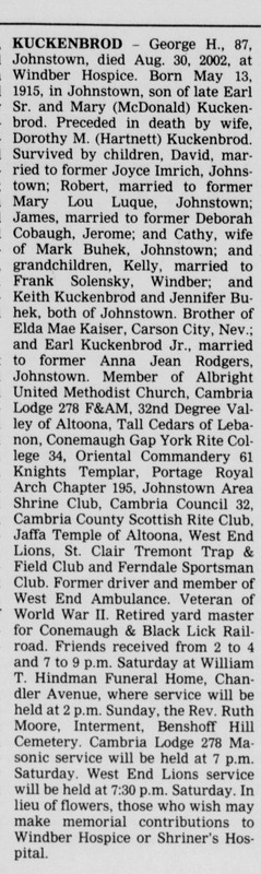 Johnstown Tribune Democrat Aug 31 2002 p 29