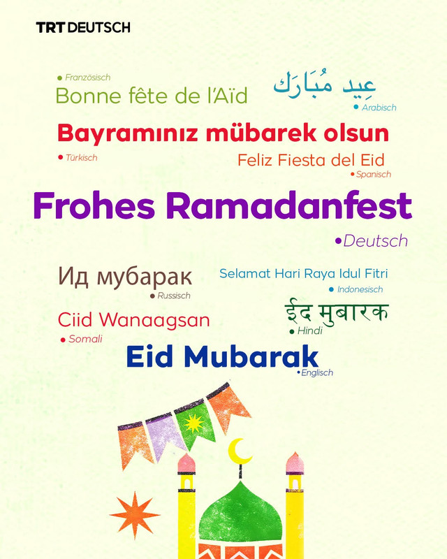 Der islamische Fastenmonat Ramadan endet mit dem Fest des Fastenbrechens Das gegenseitige Beglückwü