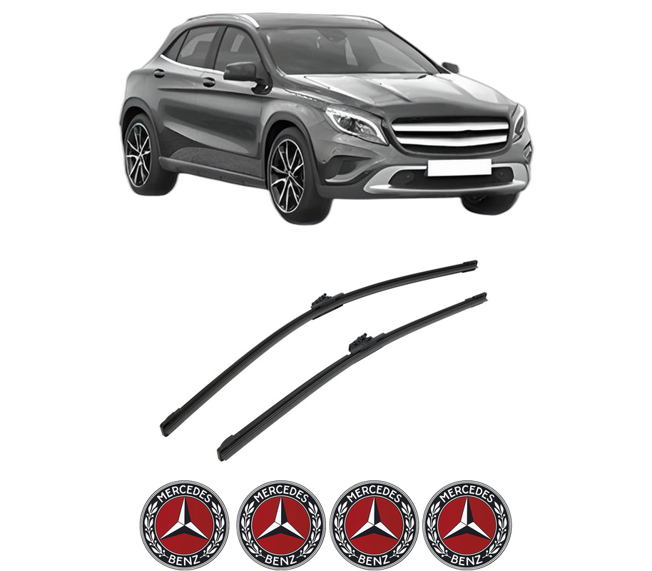 Set stergatoare auto MERCEDES-BENZ GLA-CLASS (X156) din 2013-2019, pentru parbriz auto, 2 bucati, Bosch Aerotwin, din cauciuc siliconat rezistent, 4 Stickere Auto MERCEDES-BENZ