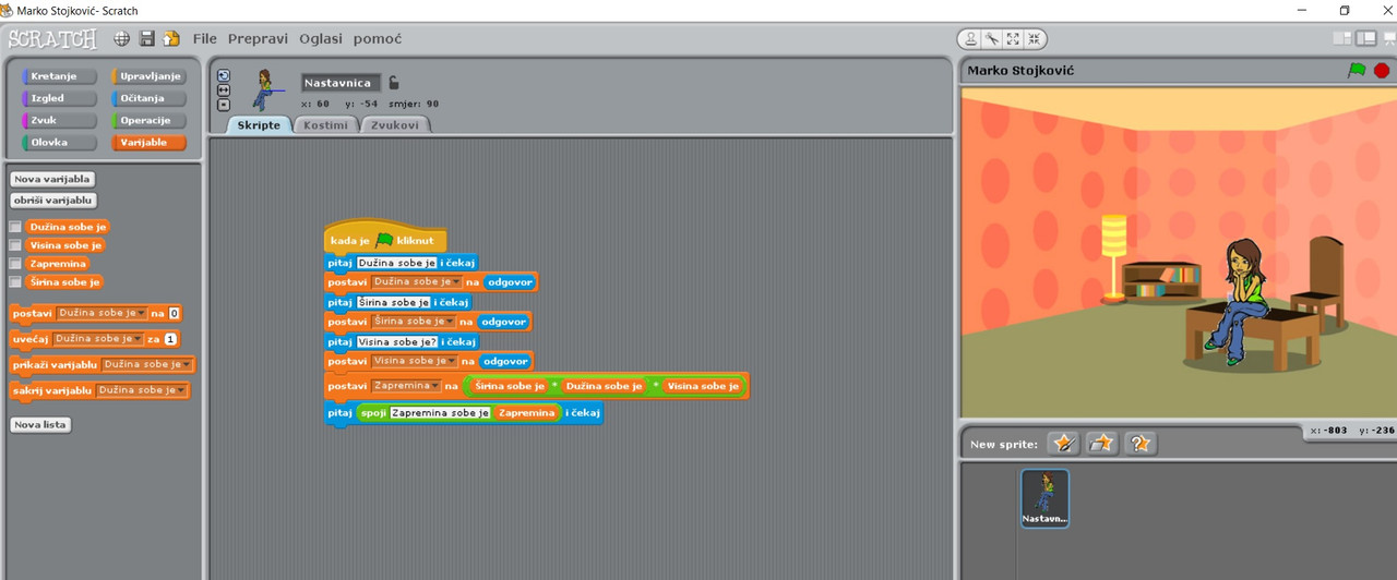 Primer zapremina sobe