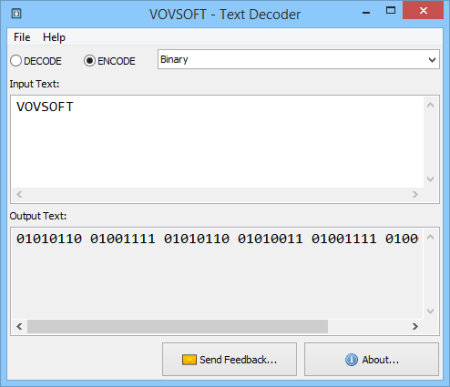 VovSoft Text Decoder And Encoder 1.6 VovSoft Text Decoder And Encoder 1.6