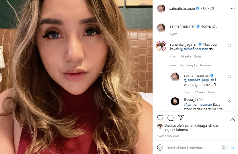 Salmafina Sunan unggah potret selfie terbarunya