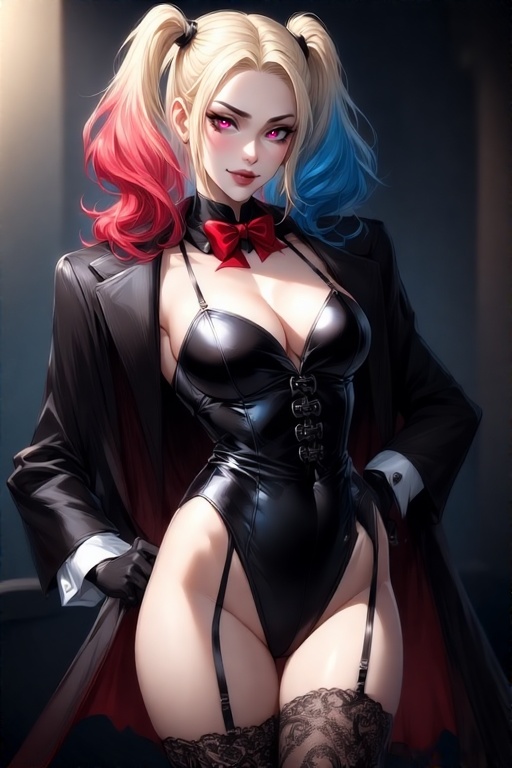 Harley-Quinn-in-black-Gothic-s