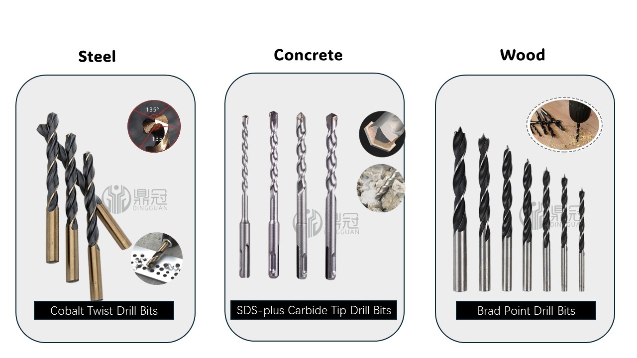 drill bit types fit for different materials