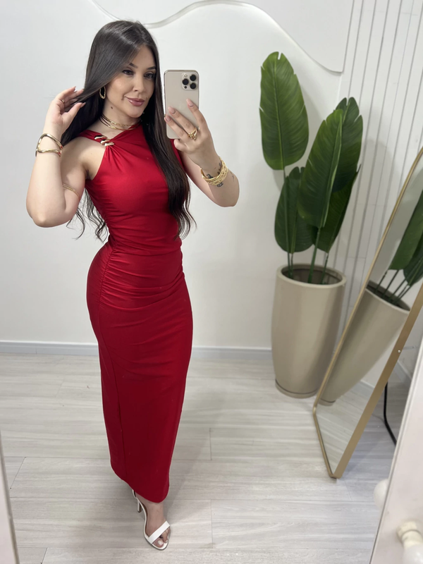 Vestido Longo Poliamida Acetinado