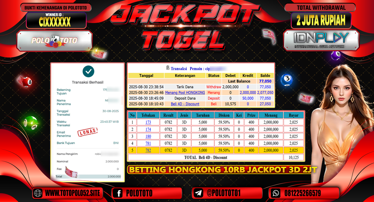 POLOTOTO JACKPOT TOGEL HONGKONG LOTTO Rp.2.000.000,-