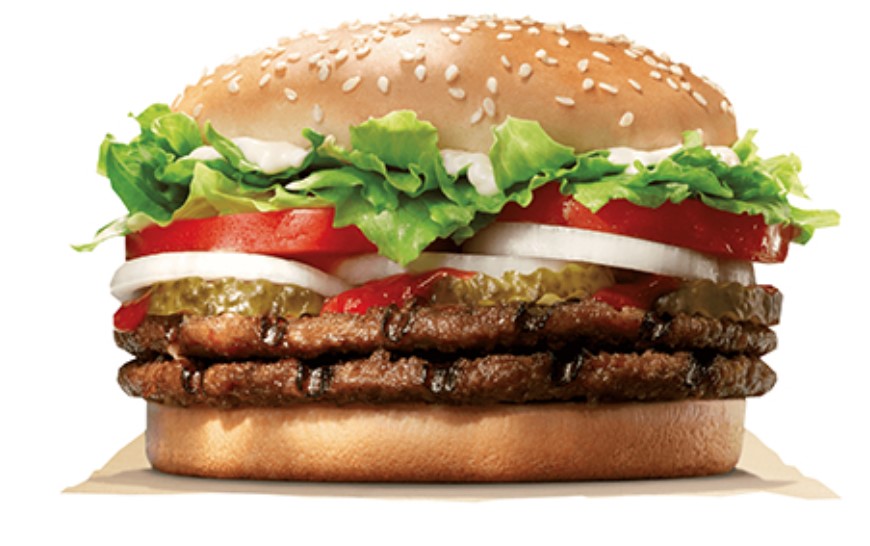 Double beef burger menu