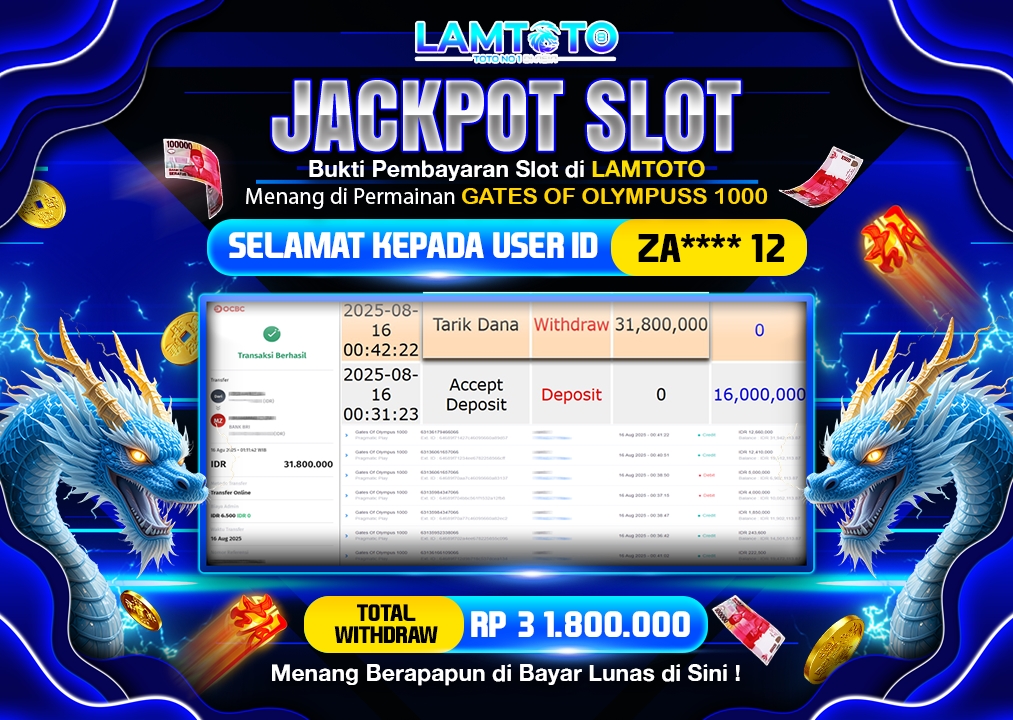 BUKTI JACKPOT LUNAS LAMTOTO