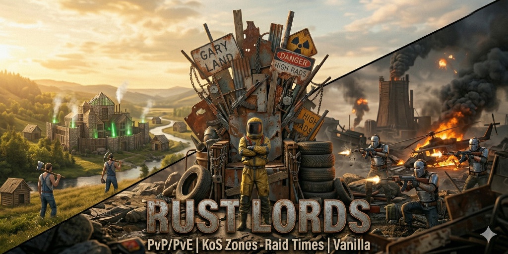 [EU] Rust Lords x2 | PvP/PvE | Max 3 | KoS Zones - Raidtimes