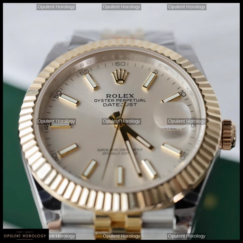 Rolex Datejust Men's Custom 18K Gold Plated Jubilee 41mm - Super Clone