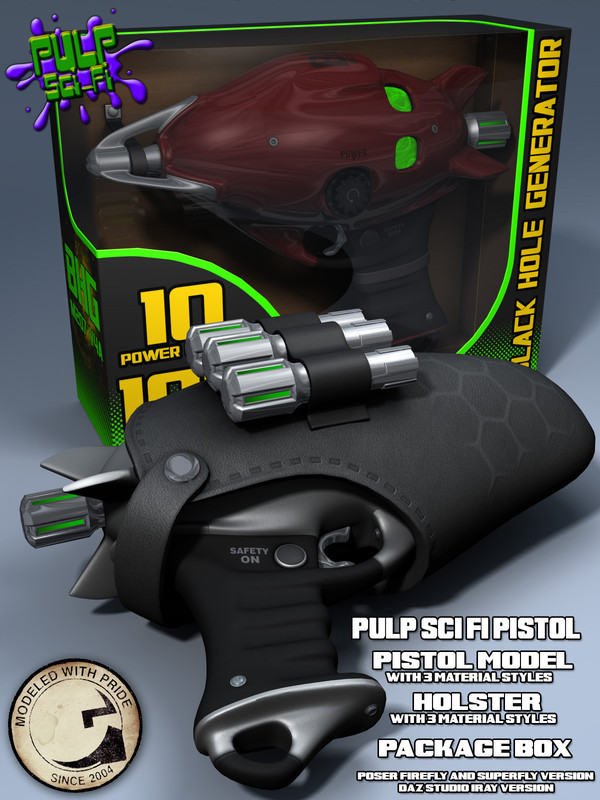 Pulp SciFi Pistol for Poser and DS Pulp SciFi Pistol for Poser and DS