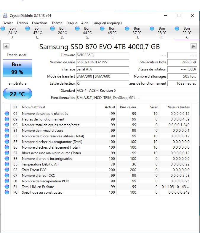 SSD Samsung 870 EVO 4To ne fonctionne qu'à froid - Malekal.com forum