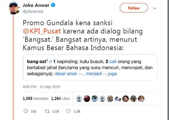 Twitter Joko Anwar