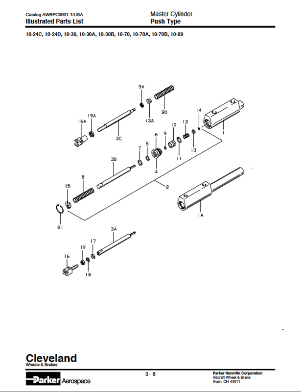 RV8 brake master cylinders Van's Air Force
