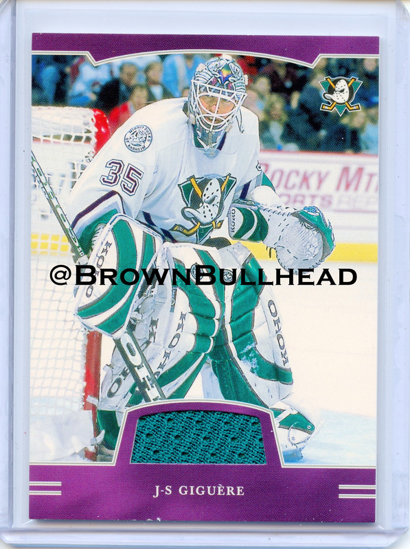 2002-03 BAP First Edition Jerseys #FE-057 [Jean-Sebastien Giguere] [Anaheim Mighty Ducks] [~100] [sw
