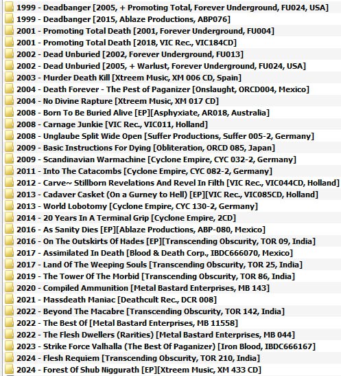 Paganizer - Discography (1999-2024)