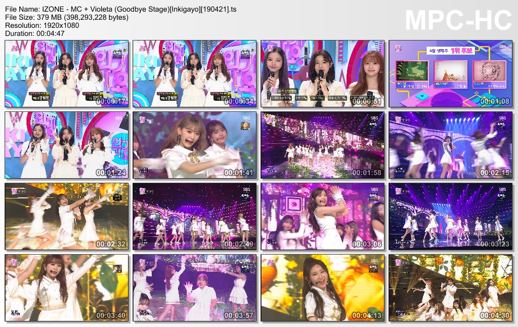 IZONE - MC   Violeta (Goodbye Stage)[Inkigayo][190421].ts_thumbs