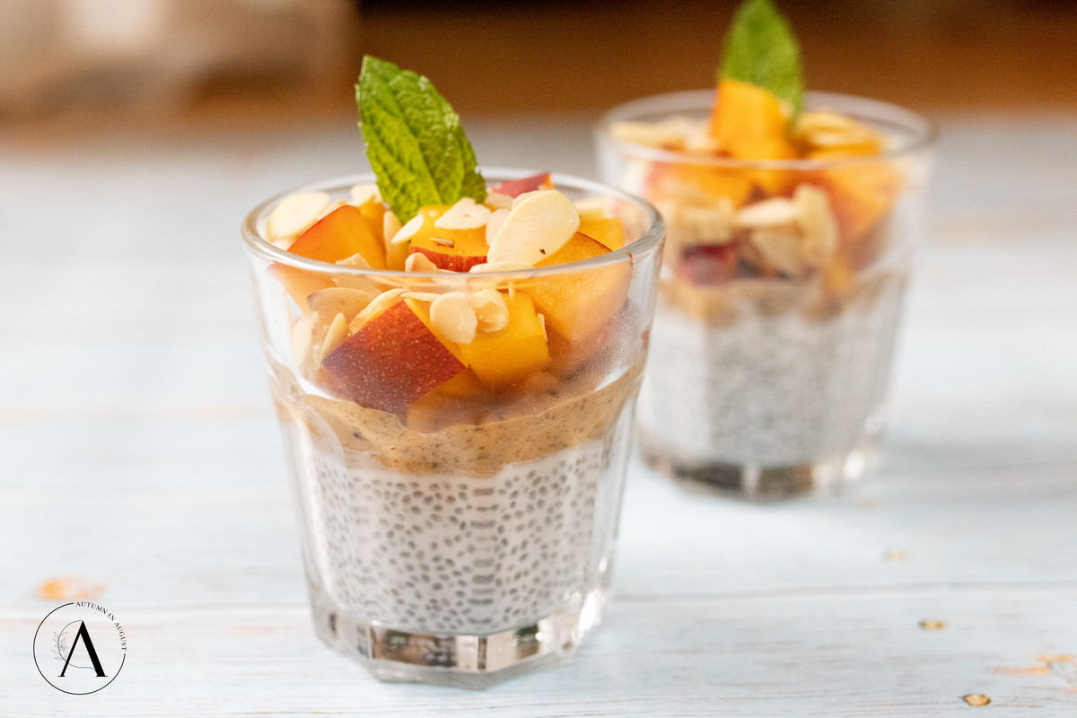 Amaretto & Peach Chia Seed Pudding