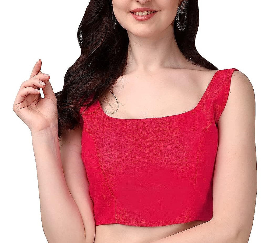 Women’s Sari Blouse Round Neck Lehenga Choli Blouse Crop top Tunic Ready to Wear
