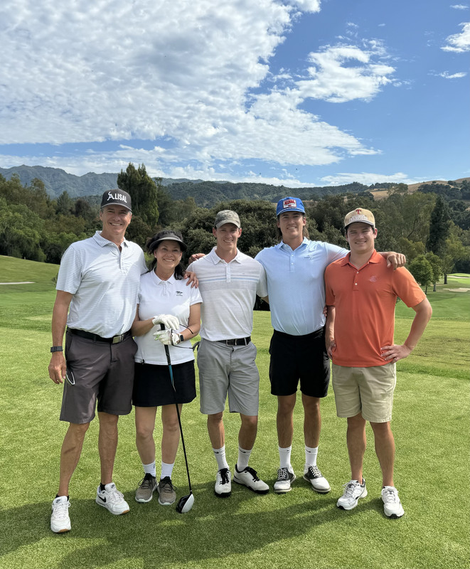 The Foy Family on the golf course in Santa Ynez