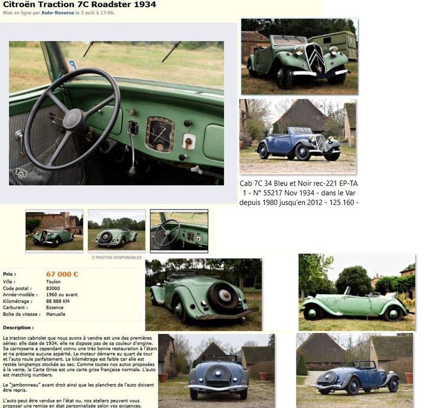67 000€ - 2012 Cab 7C 34 vert Annonce