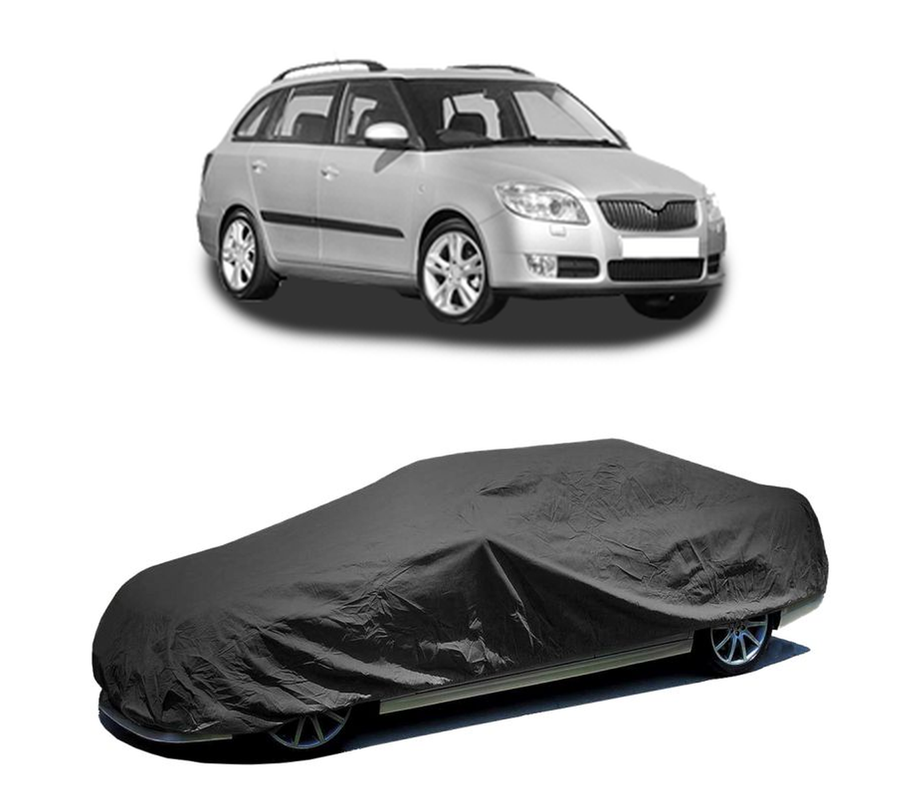Husa tip prelata auto pentru SKODA FABIA II Combi (545) 2007 - 2014,culoare negru, material textil impermeabil, rezistanta la intemperii praf UV, CARPASSION Husa Protectie