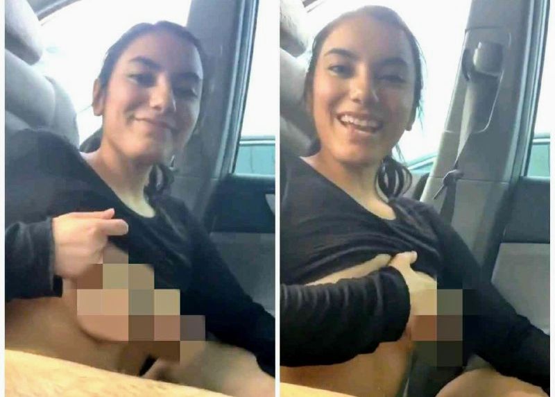 Cute girl giving blowjob to boyfriend in car full nude outdoor fun