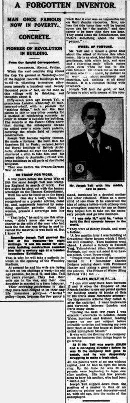 1923 Joseph Mingay Tall - News - Daily News (London) 28 Apr 1923