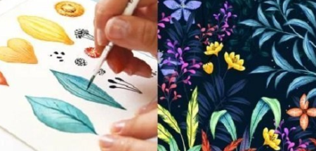 Botanical Scenes in Photoshop: Incorporating Watercolor Into Digital Design