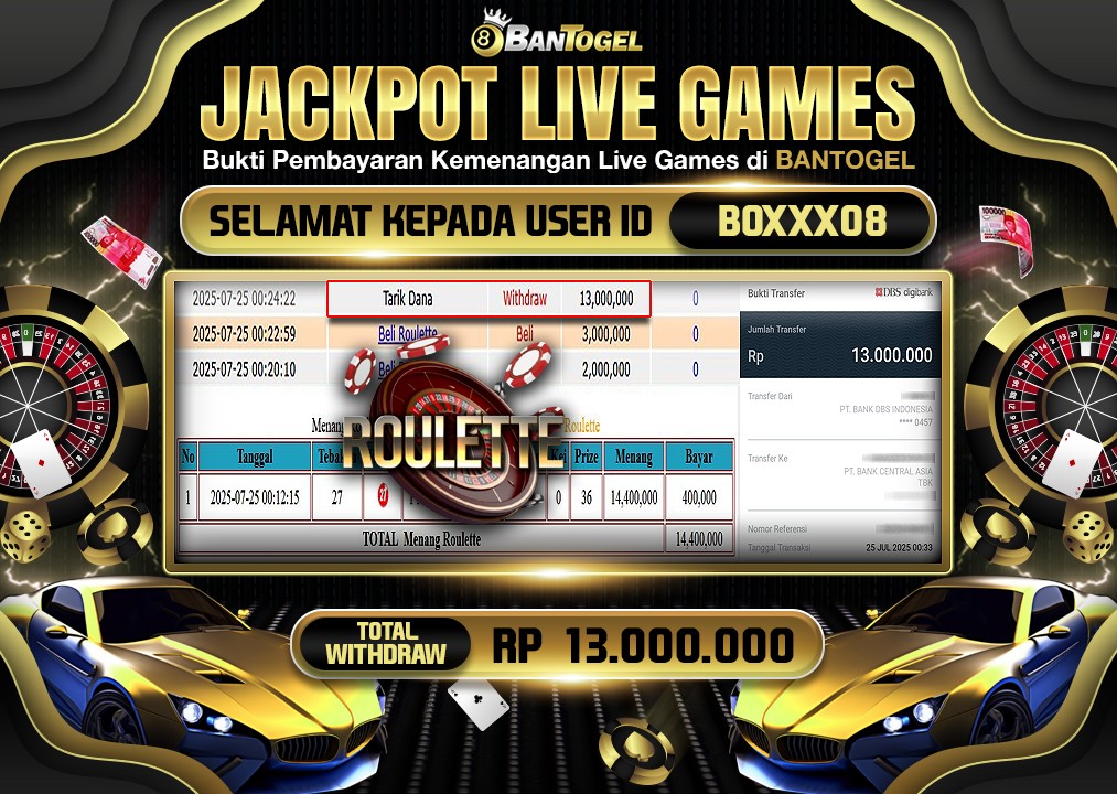 BUKTI JACKPOT LUNAS BANTOGEL