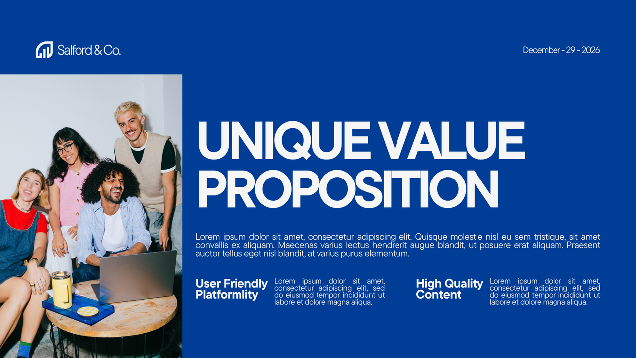 Blue and White Modern Startup Pitch Deck Presentation