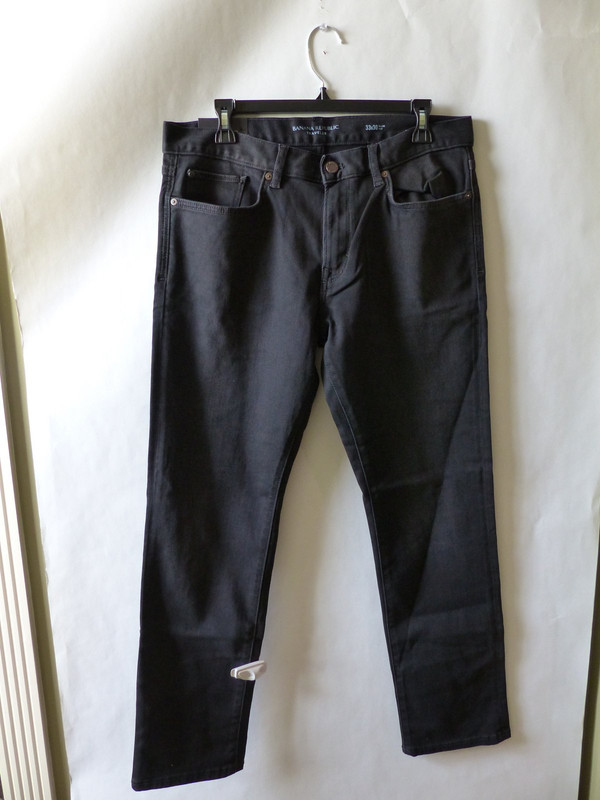 BANANA REPUBLIC MENS STRETCH MID RISE SLIM FIT TRAVELER BLACK JEANS SZ 34X30