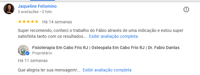 Avaliação real do Google 3