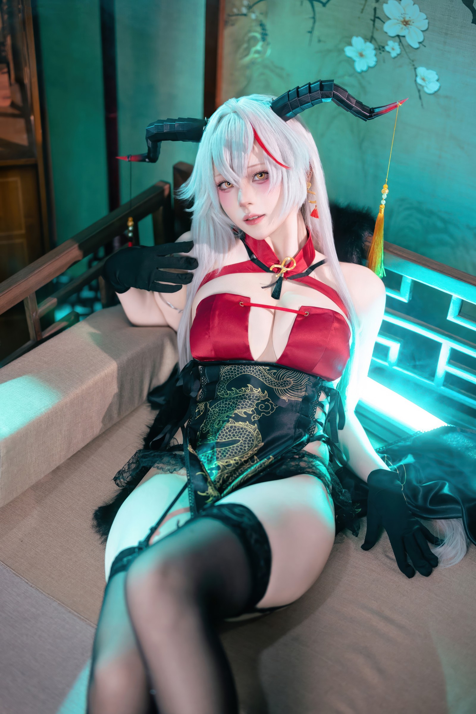 屿鱼 Yuyu 碧蓝航线 埃吉尔 旗袍 Cosplay 写真图集（50P｜990MB）插图6
