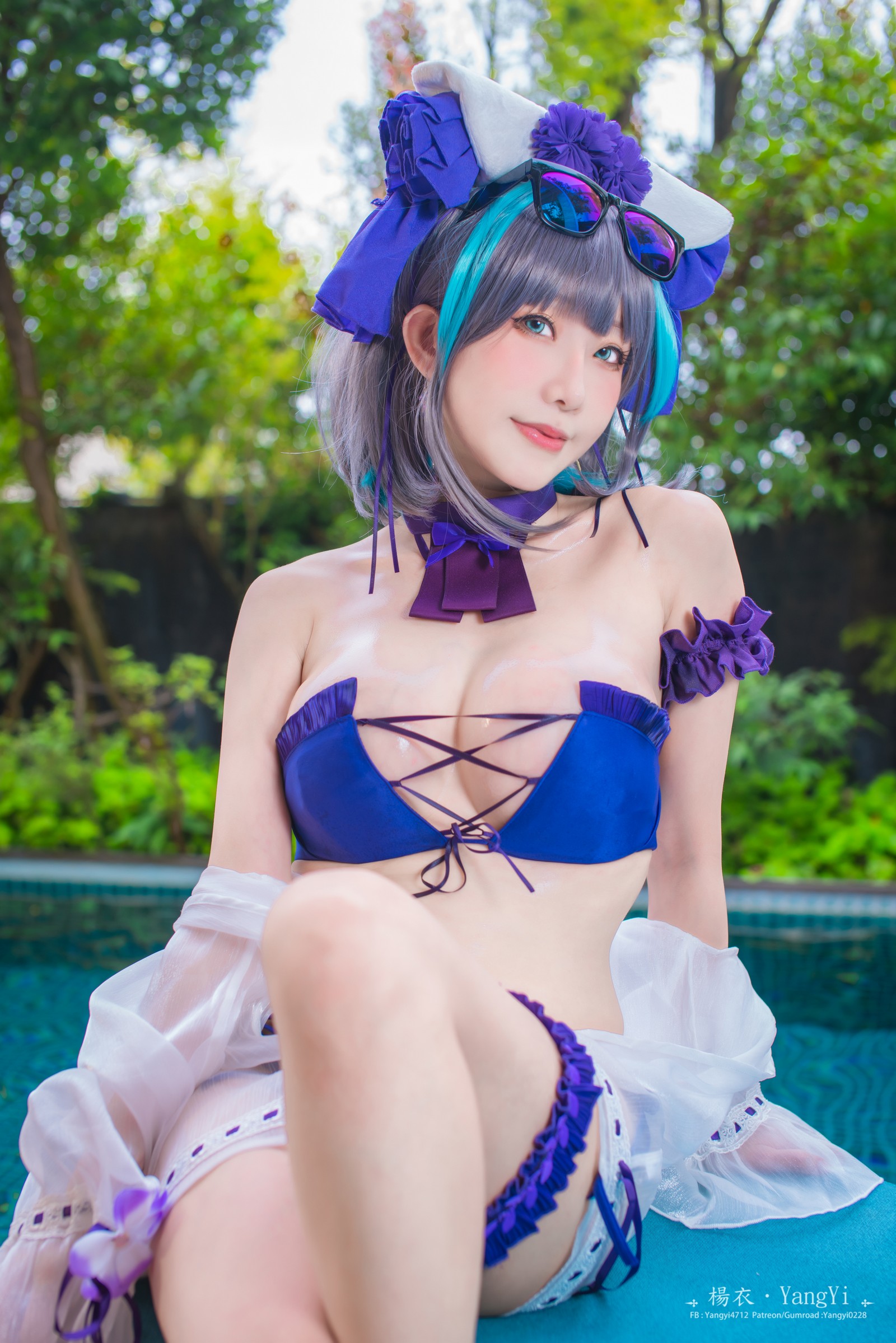 楊衣 Yangyi – 柴郡 Cheshire Cosplay 写真视频合集（55P+2V-261MB）碧蓝航线插图1