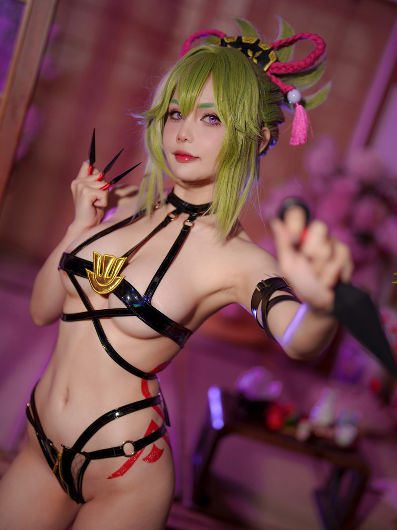 Joyce Lin2x Kuki Shinobu Cosplay Genshin Impact 写真 46P插图3