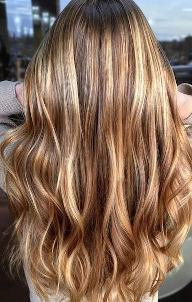 Caramel highlights on Blonde Hair Color