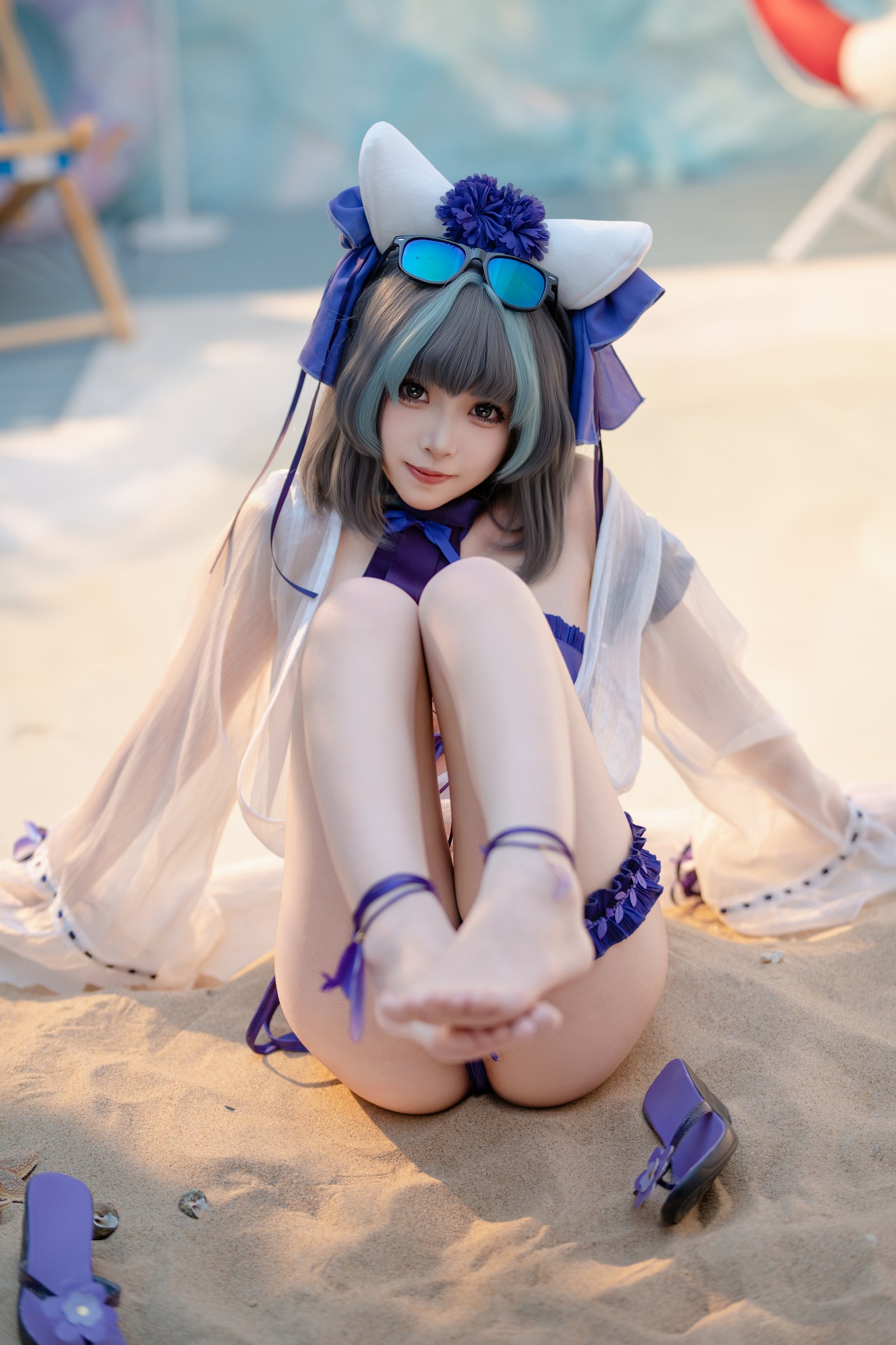Bangni邦尼 – 泳装柴郡 Cosplay 高清写真集（86P-832MB）碧蓝航线插图3