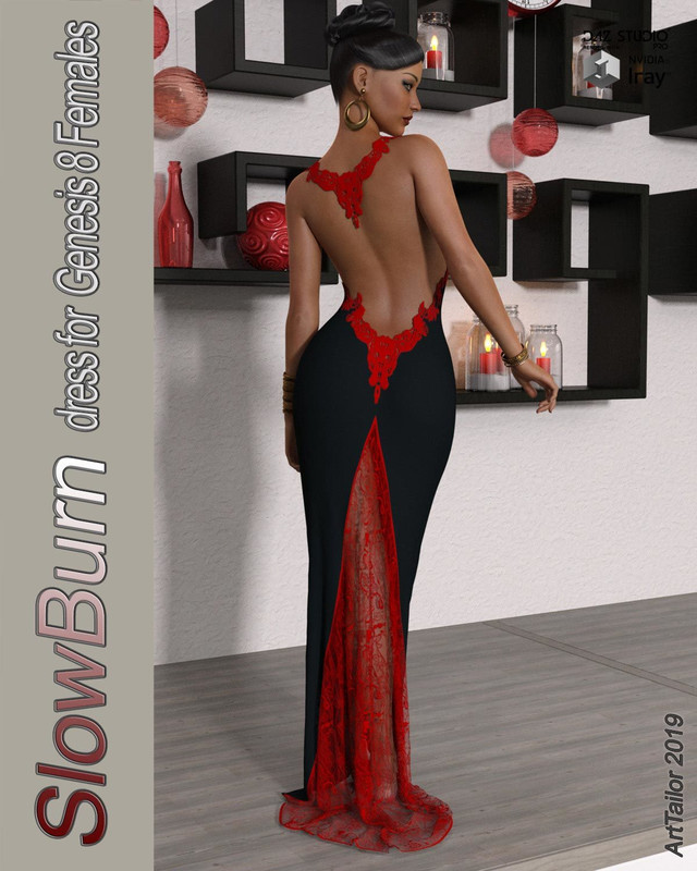 SlowBurn DForce Dress For Genesis 8 Female(S)