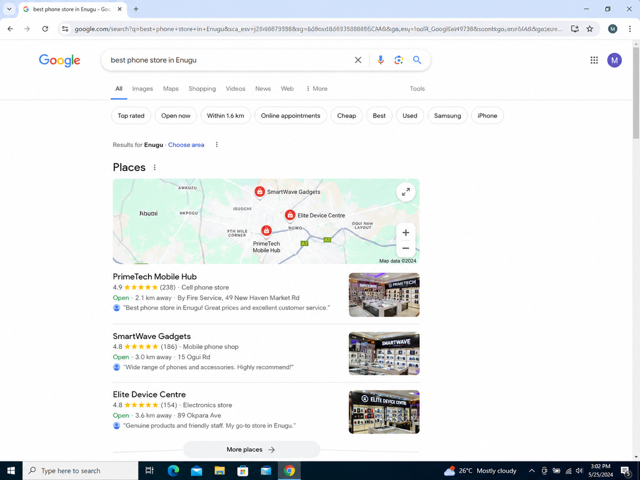 Google map pack ranking