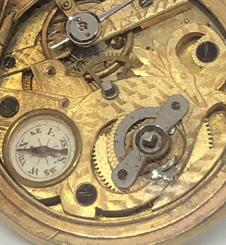 Relógio Bússula | M.I.Tobias | 1870 | Bronze Mecanismo-6-2