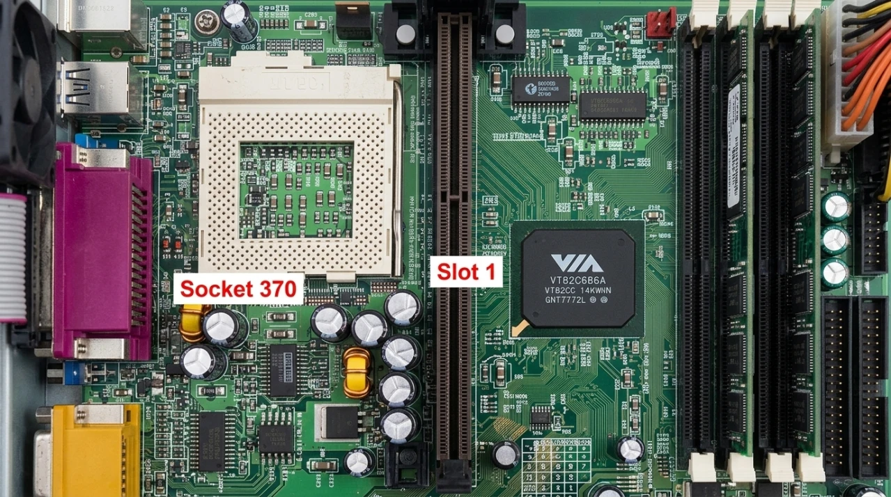 Perbandingan fisik SLOT 1 dan Socket 370