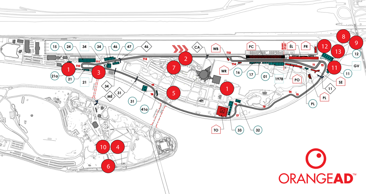 Carte des capteurs installés sur le site
