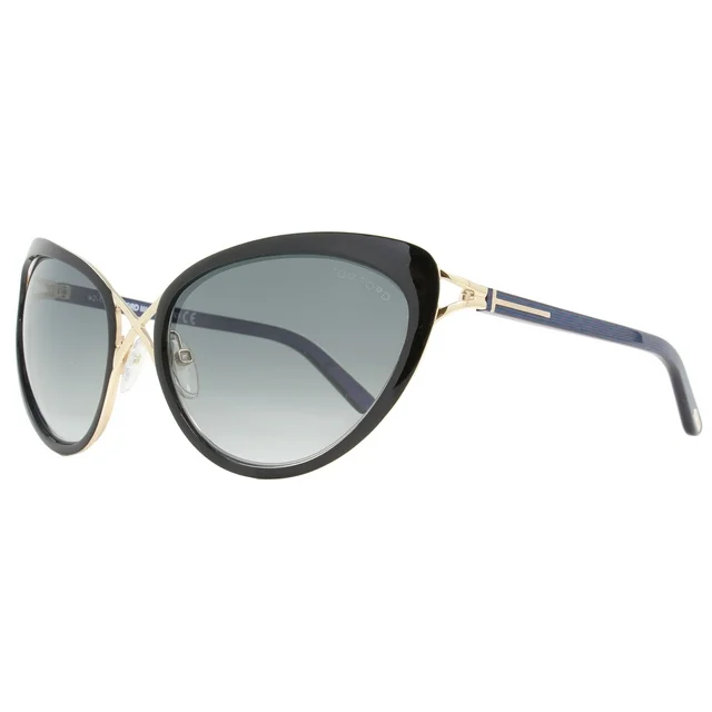 Tom Ford DARIA Sunglasses Black&Blue Violet Frame Smoke  display picture 3
