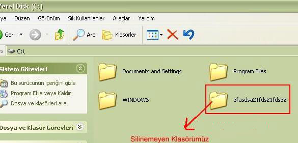 Silinemeyen Dosya veya Klasörleri Silme (Windows)