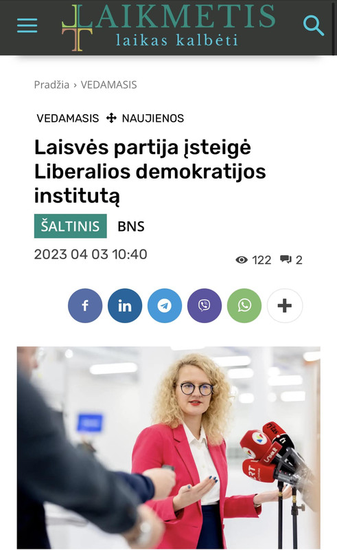 Laisvės partija įsteigė liberalios demokratijos institutą - gebėjimo čiulpti iš prisukamų komjaunuolių tikrai neatimsi